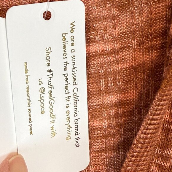 L Space Aria Mini Dress Bodycon Knit Orange Long Sleeve Stretchy Small - Picture 11 of 12